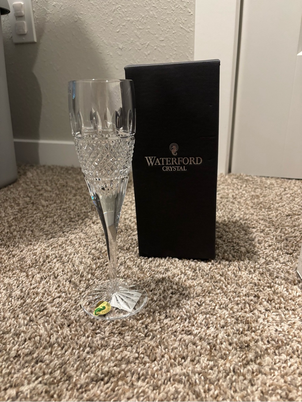 Waterford Clear Cut Crystal Champagne Flute with Box